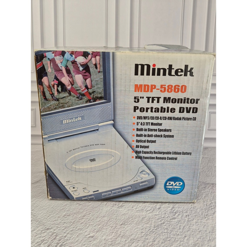 Mintek MDP-5860 5 Inch TFT Monitor Portable DVD Player Silver with Remote Box